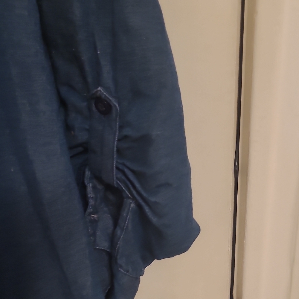 Elegant Blue Long Sleeve Denim Dress - Picture 5 of 5